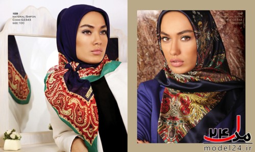 مدل های بستن شال و روسری چهارگوش و با حجاب